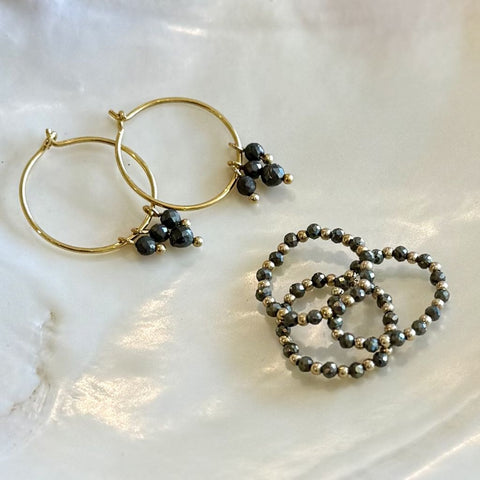 Pyrite Hoop Earrings