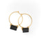 Raw Black Tourmaline Hoop Earrings