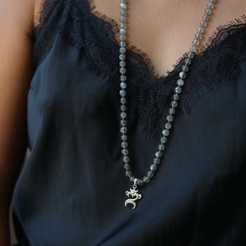 Black Moonstone Mala
