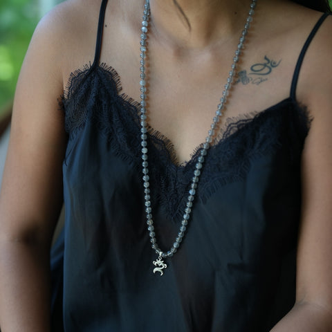 Black Moonstone Mala
