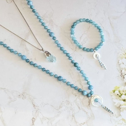 Chandra Aquamarine Mala | Mala Elements