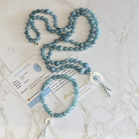 Chandra Aquamarine Mala | Mala Elements