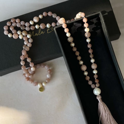 Wood and Stone Necklaces | Feminine Me Mala | Mala Elements