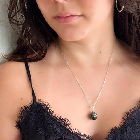 Black South Sea Pearl Chain Necklace