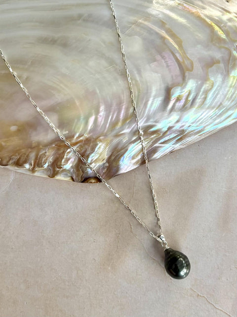 Black South Sea Pearl Chain Necklace