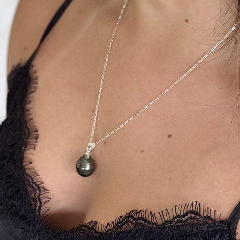 Black South Sea Pearl Chain Necklace