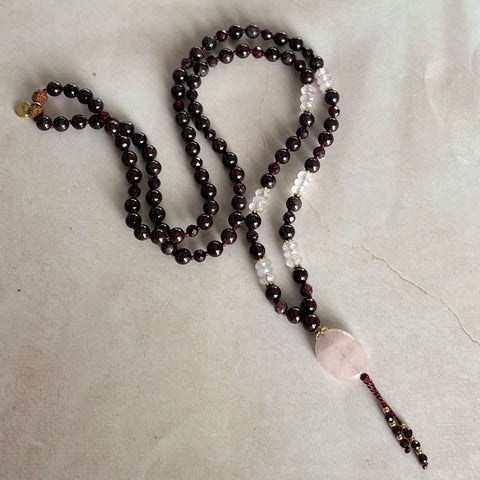 Rose Quartz Bead Necklace | Mala Elements