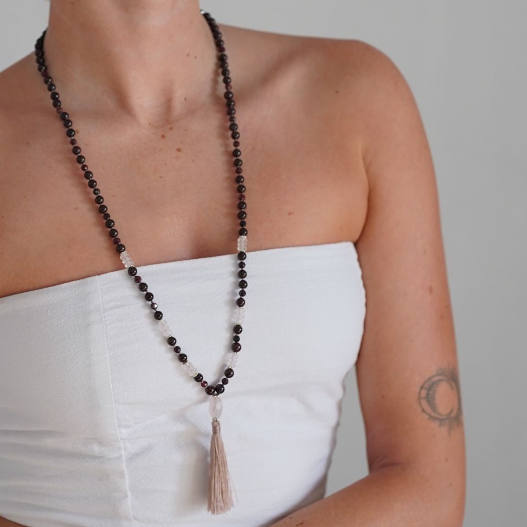 Rose Quartz Bead Necklace | Mala Elements
