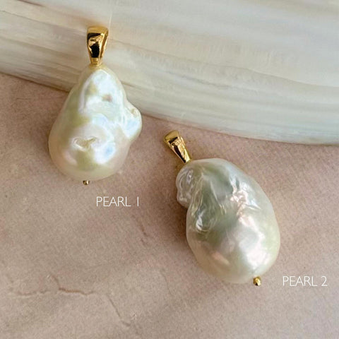 White Baroque Pearl in Gold Vermeil
