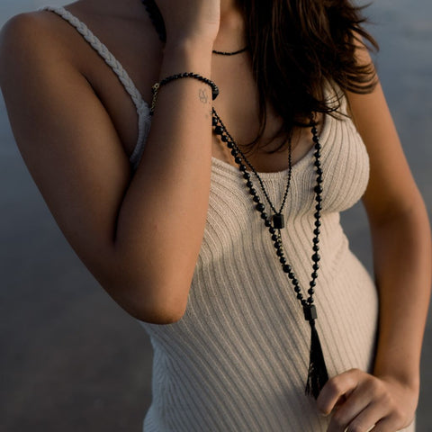 Black Tourmaline Mala | 108 Bead Tourmaline Mala | Mala Elements