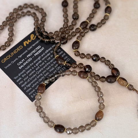 Grounded ME Smoky Quartz 108 Bead Mala