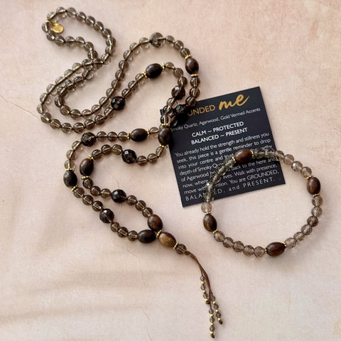 Grounded ME Smoky Quartz 108 Bead Mala