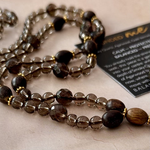 Grounded ME Smoky Quartz 108 Bead Mala