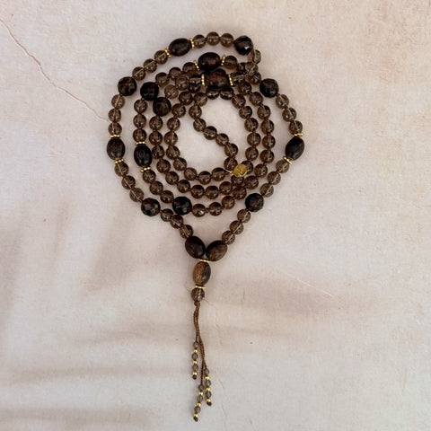 Grounded ME Smoky Quartz 108 Bead Mala