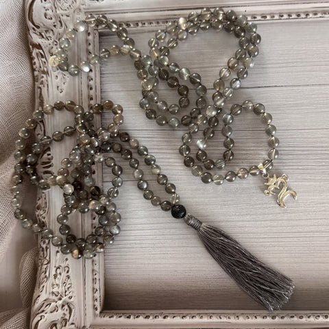 Black Moonstone Mala