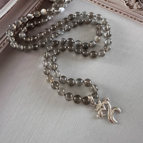 Black Moonstone Mala