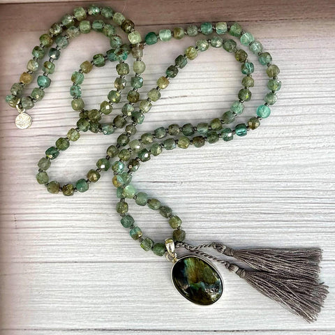Mystic Moss Aquamarine & Labradorite Necklace