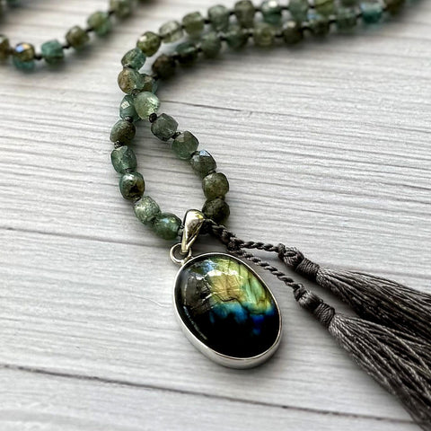 Mystic Moss Aquamarine & Labradorite Necklace