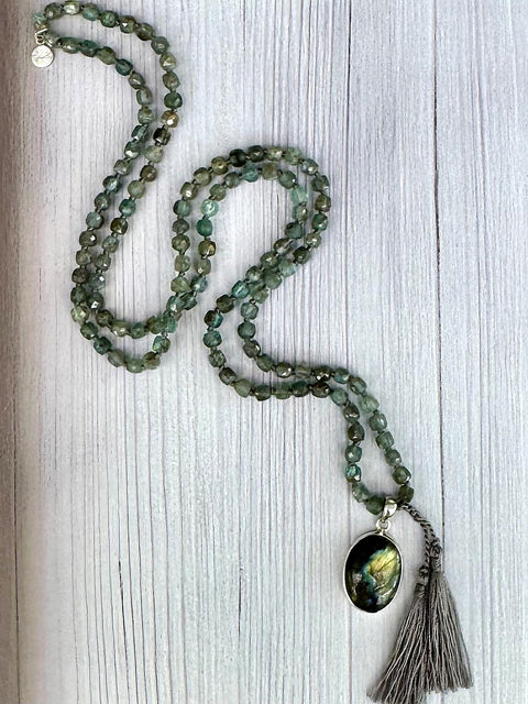 Mystic Moss Aquamarine & Labradorite Necklace