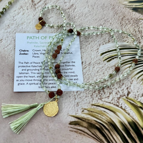 Path of Peace - Kalachakra Pendant - Mala Style Necklace