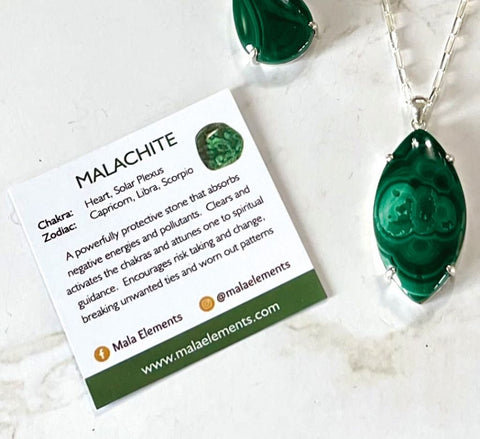 Malachite Pendant Necklace | Malachite Pendants | Mala Elements