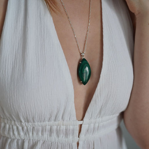 Malachite Pendant Necklace | Malachite Pendants | Mala Elements