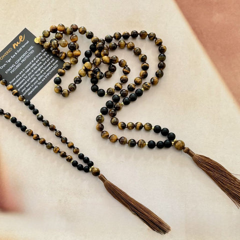 Tiger Eye & Onyx Men's Mala