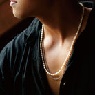 Men's Pearl Necklace | Cable Chain Necklace | Mala Elements