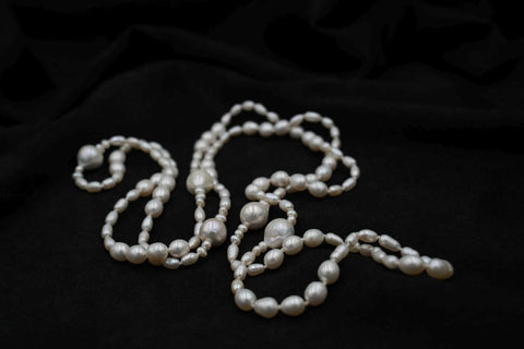 Long Pearl Necklace | Luxurious  Pearl Necklace | Mala Elements