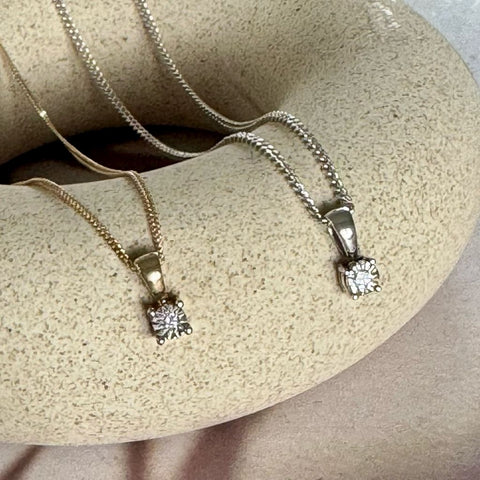 Petite Diamond Pendant Necklace