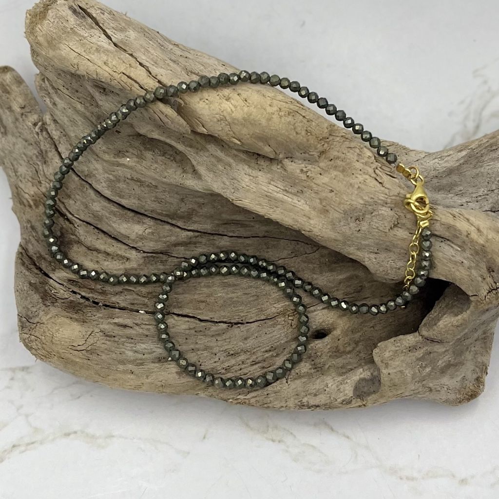 Pyrite Unisex Necklace  | Fine Unisex Necklace  | Mala Elements