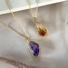 Amethyst Crystal Pendants | Citrine and Amethyst Chain | Mala Elements