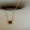 Octagon Ruby Pendant Necklace