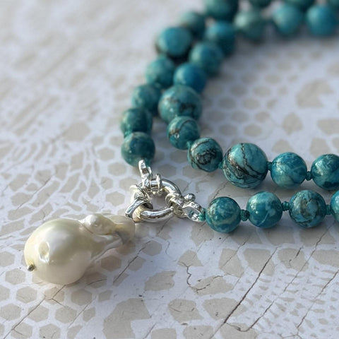 Turquoise Baroque Pearl Necklace