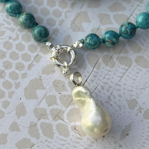 Turquoise Baroque Pearl Necklace