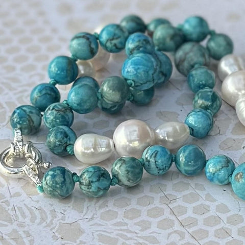 Turquoise Multi Pearl Necklace
