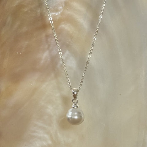 Sterling Silver South Sea Pearl Pendant Necklace