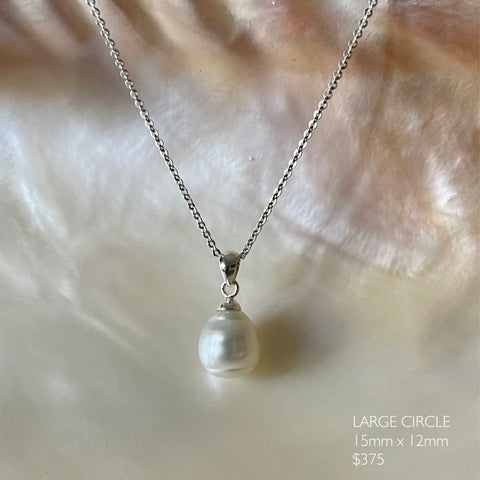 Sterling Silver South Sea Pearl Pendant Necklace