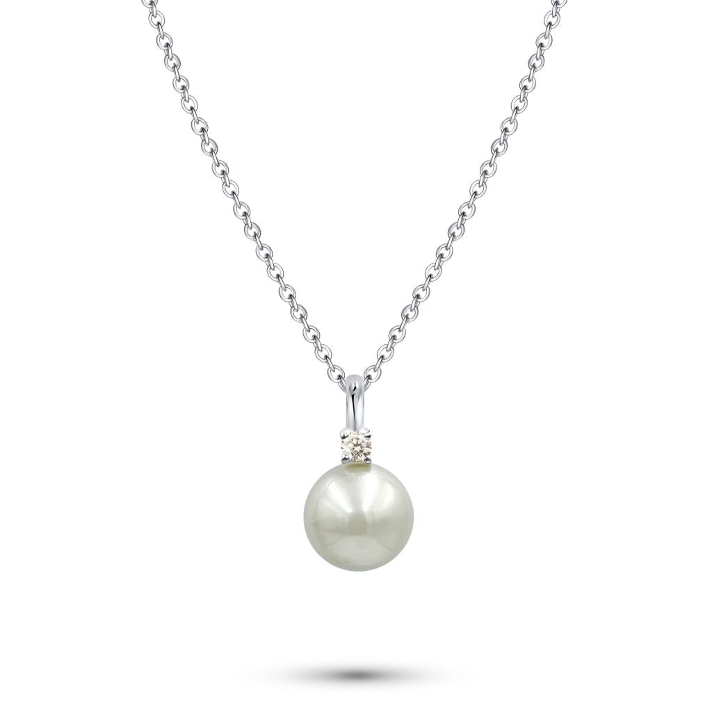 South Sea Pearls Necklace | Sara Diamond Pendant | Mala Elements