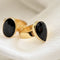 Natalie Black Spinel Ring 18ct Gold Vermeil
