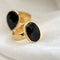 Natalie Black Spinel Ring 18ct Gold Vermeil