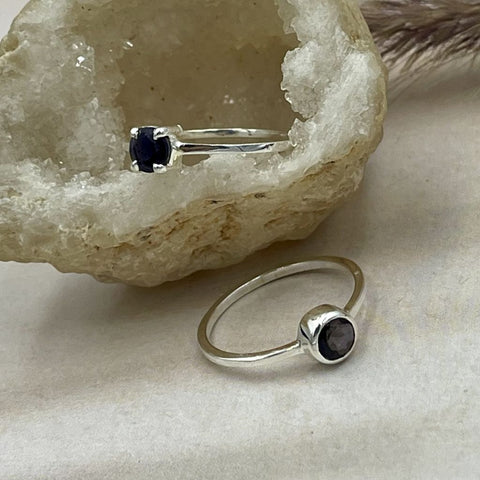 Iolite Silver Rings | Fine Silver Rings | Mala Elements