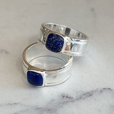 Men's Silver Rings | Lapiz Lazuli Rings | Mala Elements