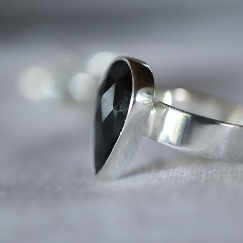 Natalie Black Spinel Ring in Sterling Silver