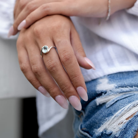 Blue Topaz Wave Ring