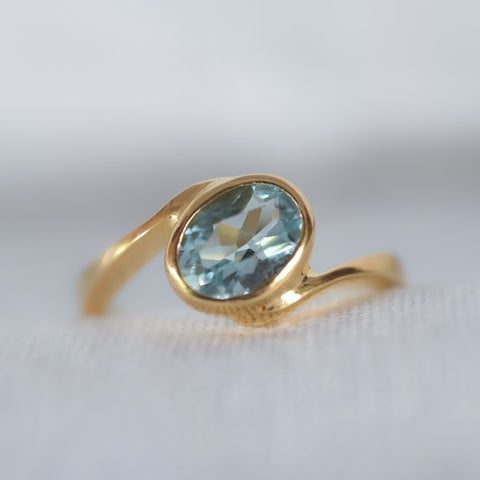 Blue Topaz Wave Ring