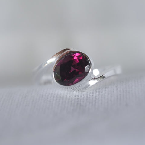 Rhodolite Wave Ring