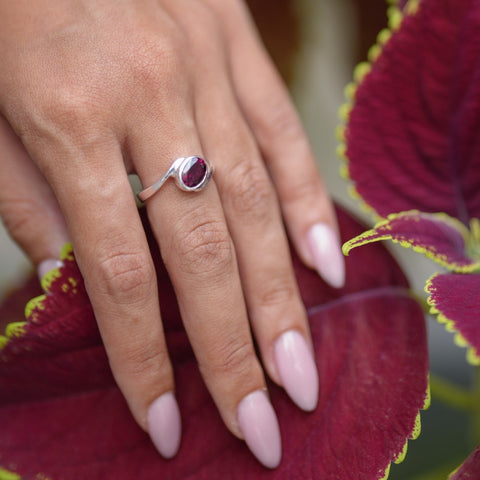 Rhodolite Wave Ring