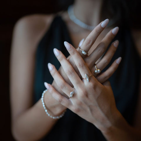 9ct Gold Rings | Biwa Gold Rings | Mala Elements