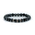 Snowflake Obsidian Mens Bracelet with Sterling Silver spacers